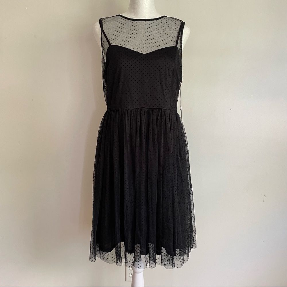 LC Lauren Conrad Midnight Garden Black Tie Tulle Dress NWT Women’s Size 6